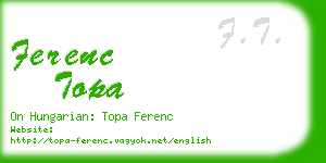 ferenc topa business card